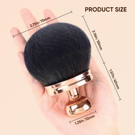 Professional Kabuki Foundation Brush, Extra Large Mushroom Shape Brush, Makeup Brush, Self Tanner Brush,Foundation Cream Powder Liquid,Face Neck Body Makeup Application (Black Rose Gold)
