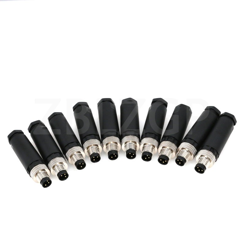 ZBLZGP M8 3 Pin Male Connector Unshiled Field A-Coding Sensor