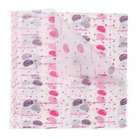 HARFINGTON 50pcs Square Macaroon Pattern Wax Paper Sheets 9.84" x 8.46" Oil-absorbing Dry Food Wrapping Paper for Sandwich Baking Paper Liners Picnic Basket Bread Hamburger Wrap Kitchen, Red