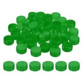 PATIKIL 1.2inch Plastic Bottle Caps for Crafts, 100Pcs Reusable Protection Bottle Screw Lids for Empty Container DIY Scrapbook Decorations, Dark Green