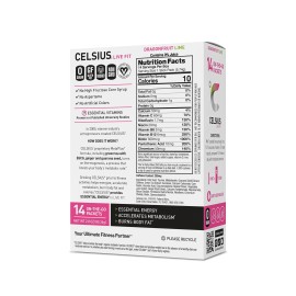 CELSIUS Live Fit On-the-Go Energy Drink Mix Packets, Dragonfruit Lime, 14 Count
