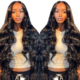 bunGiol Glueless Wigs Human Hair Pre Plucked PreCut 26 Inch Wear and Go Wig 180 Density 5x5 Hd Lace Closure Wigs Human Hair Body Wave Hd Lace Front Wigs for Women Frontal Wigs