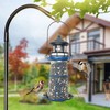 Solar Bird Feeder for Outdoors Hanging Wild Metal Bird Feeders,14"