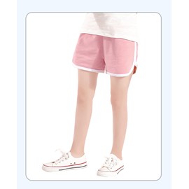 YOUNGSOUL Pack of 3 Girls' Summer Cotton Shorts Children's Sports Shorts, Yellow/Grey/Pink