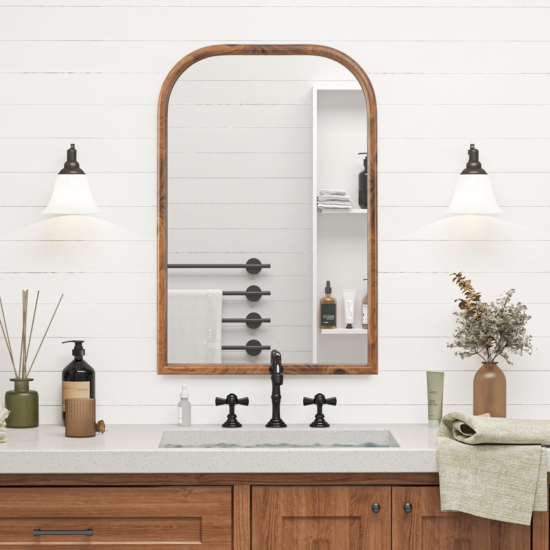 20"x30" Arch Wall Mirror Bathroom Mirror for Wall Mounted, Tempered