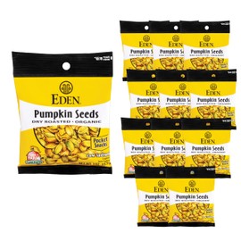 Eden Organic Pumpkin Seeds, Pocket Snacks, Dry Roasted, Lightly Salted, Hulled, Pepitas, 1 oz (24-Pack Case)
