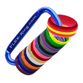 FLEX Ring - Womens Mens Red Silicone Ring - Changeable Color Bands - Many Colors - Safe, Durable, Everyday Wear Wedding Band - 1 Ring - Sizes 4-16