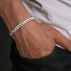 HIMSTORY Silver Bracelet for Men, 7mm 925 Sterling Silver Cuban