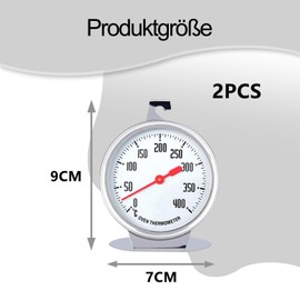 Pack of 2 Oven Thermometers, Oven Thermometer for Oven, 0 ~ 400 ℃ Oven Thermometer Indoor with Large Dial, for Baking and Cooking in the Oven