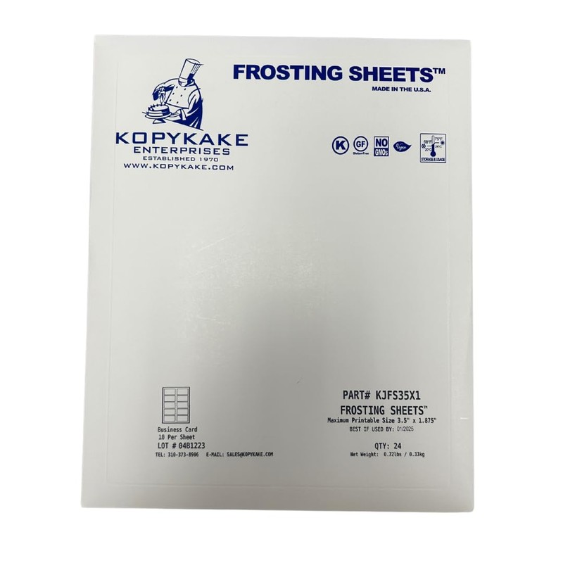 Kopykake Frosting Sheets Premium (Icing Sheets) – 24 Sheets (1