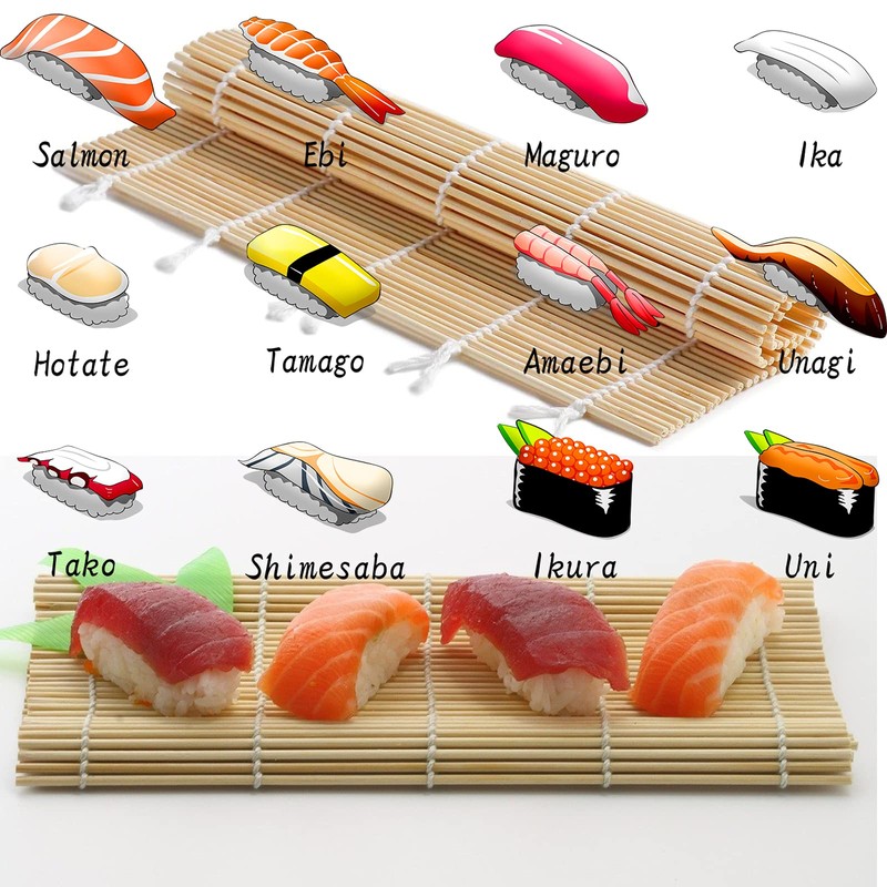Wtpncil Bamboo Sushi Rolling Mat, Sushi Roller, Sushi Maker, Sushi