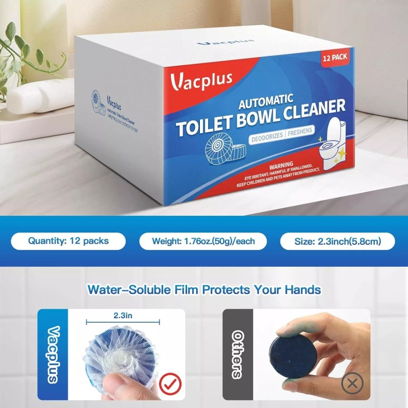Vacplus Automatic Toilet Bowl Cleaner Tablets Bathroom Toilet Tank Cleaner