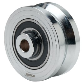 Sidco Supply 3" Inch V-Groove Wheel - Solid Steel - Sliding Gate Wheel – Heavy Duty – V Track Caster - Inverted V Shape Caster for Slide Fence with Bolt V Groove