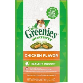 Greenies Smartbites Indoor Cat Treats – Chicken Flavor – 2.1 oz Pack