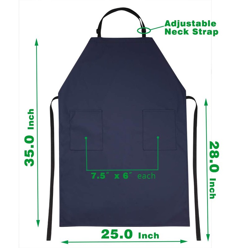 VWELL Waterproof Rubber Vinyl Apron W/ 2 Pockets - Lab