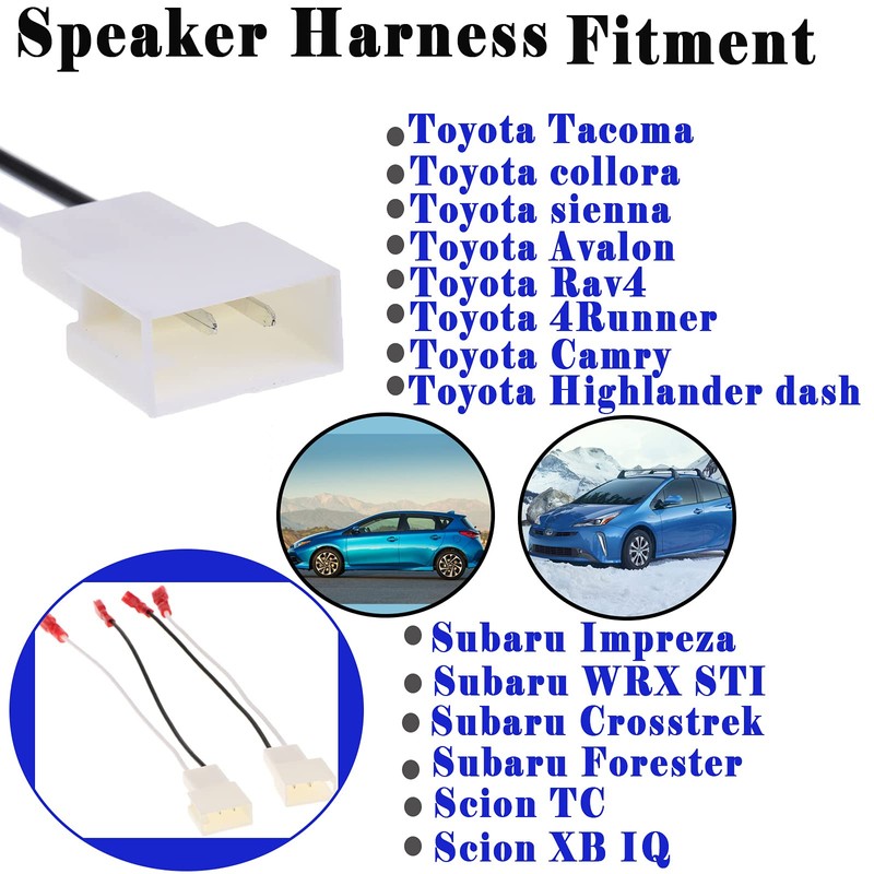 2 Pack 72-8104 Speaker Harness Adapter Compatible with Toyota Speaker