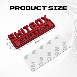 Lyxheth 2PCS Shitbox Edition Emblems, Car Exterior Emblems Badges, Car 3D Letter Badge Sticker Decal with Adhesive, Decorative Accessory Shitbox Edition Badge Universal for Cars (Red and Black)