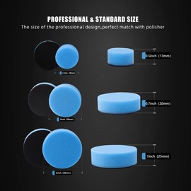 Lyaciomn Car Foam Drill Polishing Pads Kit - Sponge & Plastic - 44 Pcs - 1Inch, 2Inch, 3Inch - Detail Polishing Buffing Pads - Car Detailing Kit
