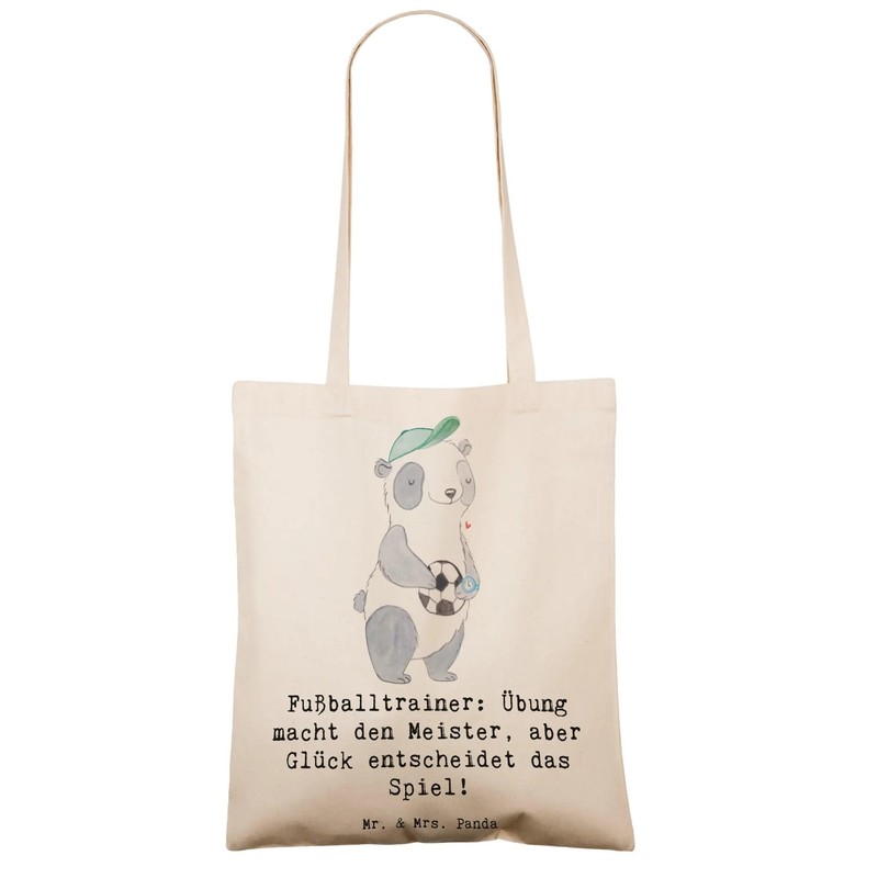 Mr. & Mrs. Panda Tragetasche Fußballtrainer Erfolgskick - Geschenk, inspirierender