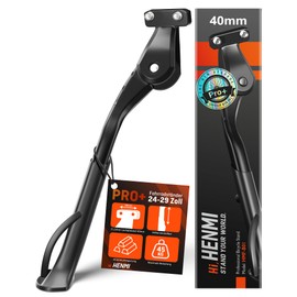 HENMI Pro+ Bicycle Stand 24-29 Inch Bicycle Stand with 2 Holes, Stable Side Stand, Designed for E-Bike and MTB, 40 mm Hole Suitable for M6 Screws