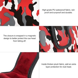 SPYMINNPOO Golf Putter Mallet Cover, Headcover Camouflage Waterproof PU Golf Club Head Cover Magnetic Closure Accessories