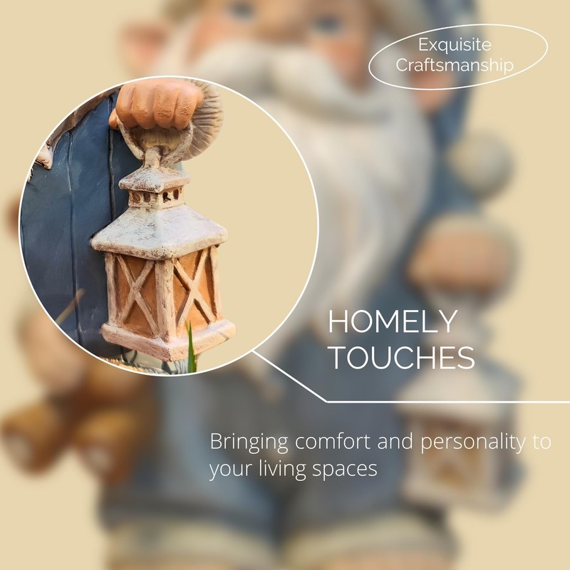 Sleepy Bedtime Gnome Statue, Charming Gnome Holding Cuddly Bear and