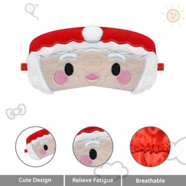 Ynaice Children's Eye Mask, Sleeping Mask, Cute Funny Santa Claus Eye Mask, Shade Cover for Girls, for Travel and Adults (Father Christmas A)
