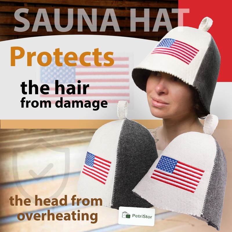 PetriStor Sauna Hat Flag USA - Sauna Hat for Men