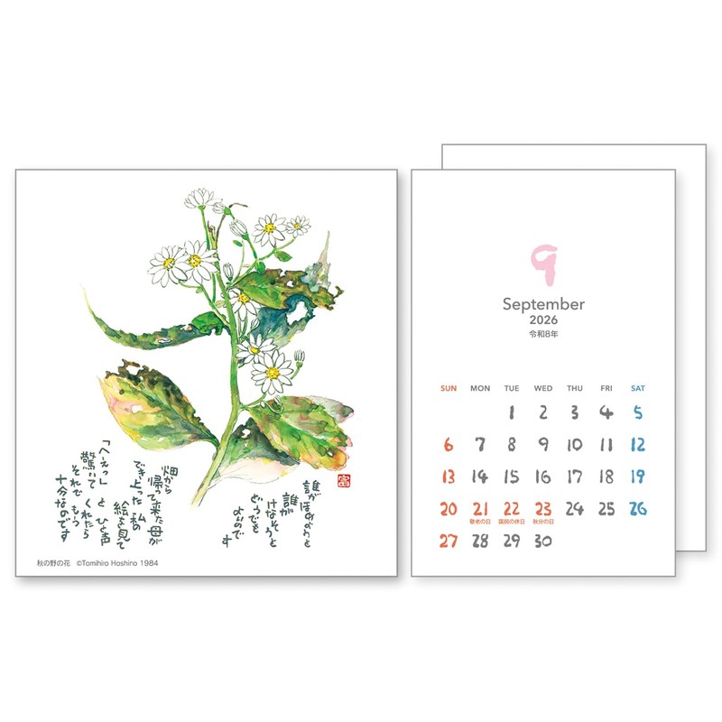 Tomihiro Hoshino 2026 Calendar Poetry Art Book Tabletop No.7526
