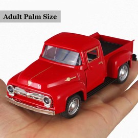 Vintage Truck Decor, Farmhouse Holiday Metal Pickup Truck Toy with Movable Wheels, Handcrafted Decor Pickup Truck Model for Home Table Decoration (Blue)