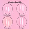 Wellquinn Short Square Nail Tips Thicken Soft Gel Nails Pre-etched