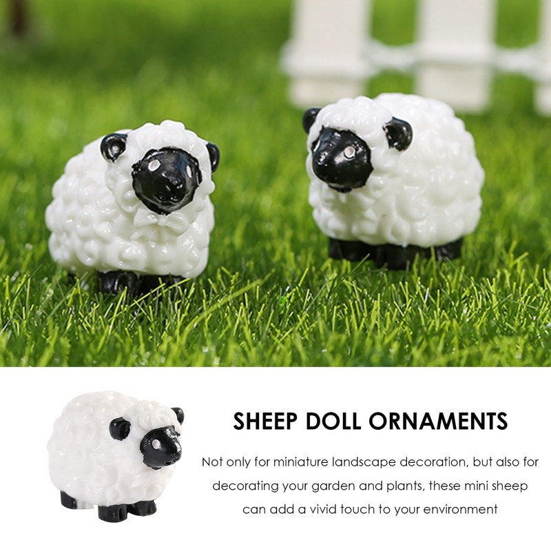 UOPJDD 40 Sheep Ornaments, Cute Mini Animals, Creative Resin Ornaments,