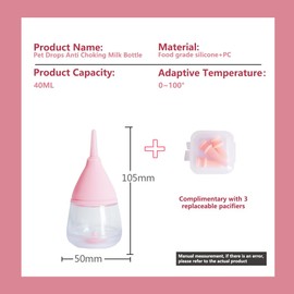 Kitten Bottles for Nursing,Puppy Bottles for Nursing Puppy Milk, Anti-Choking Puppy Feeder Design,with 3pcs Replaceable and Reusable Silicone Nipples for Feeding Newborn Pets (Pink, 40ml+3pcs)