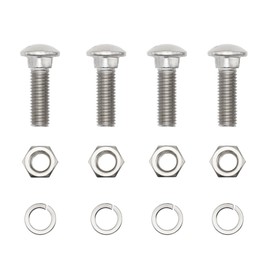 4 Set Front Rear Stainless Steel Bumper Bolts Kit Capped Round Head Compatible with Ford 7/16-14x1-1/4,Long Carriage Chrome Bumper Bolts, Hex Nuts, and Lock Washers