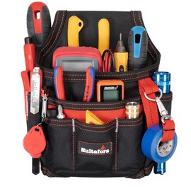 Hultafors Work Gear HT5103 Small Maintenance/Electrician's Pouch, Heavy Duty Ballistic Polyester, Flashlight/Tool Sleeve, Electrical Tape Strap, Carabiner