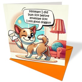 From The Dog - Funny Birthday Card - Bumlick Before Envelope Lick - Ideal for 18th 21st 25th 30th 40th 50th 60th