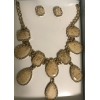 K&M Accessories Gold Tone Crystal Drop Dangle Bib Statement Necklace