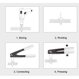 zalati Riveter Hand Tool Rivet Gun with 4 Sizes Installation Holes for Rivet Installation to More Materials