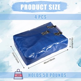 4pcs Vinyl Sandbags, Bounce House Inflatable Water Bounce House Heavy Duty Sand Bag Anchor Safety Weight Product for Water Slides Canopies and Tents (Blue)