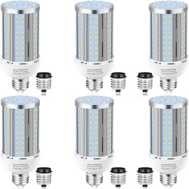 6 Pack 36W Corn LED Light Bulb,(320 Watt Equivalent)Fanless E26/E39 Medium/Large Mogul Base LED Cob Lamp 5000K Daylight 5,400LM for Outdoor Indoor Garage Warehouse Factory Workshop Street Backyard