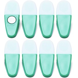 Thick Plastic Clips with Neodymium Magnet - 3-1/4" Length - Durable Versatile All-Purpose (Retro Green White)