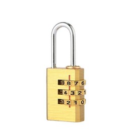 Long Shackle Combination Padlock - Lockers, Cabinets, Luggage, Storage, Factory, Escape Room - Lock5536 (21mm, 3-Wheel Zinc Alloy) Wheel 10ea