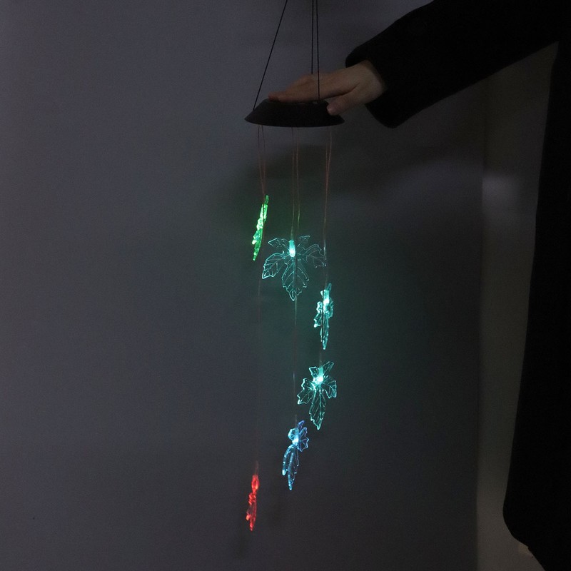 Solar Wind Chimes Maple Leaf LED Mobile Wind Chimes Lights