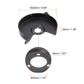 HARFINGTON Bench Grinder Wheel Inner and Outer Guard Cover 8.86" Carbon Steel Shroud Set with Screw for Bench Grinder Polisher, Black