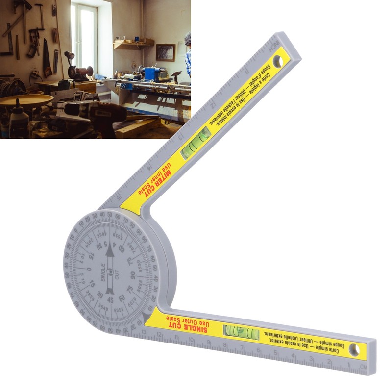 Miter Saw Protractor ABS Angle Measurement Finder Gauge 360 Degree