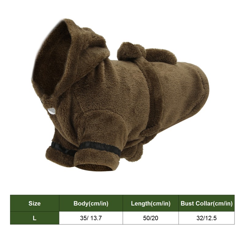 Pet Bathrobe Warm Flannel Quick Drying Dog Hooded Bath Towel