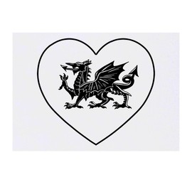 'Welsh Dragon Love Heart' Temporary Tattoo - Water Resistant, Skin-Safe, Non-Toxic Transfer (TO00058425)
