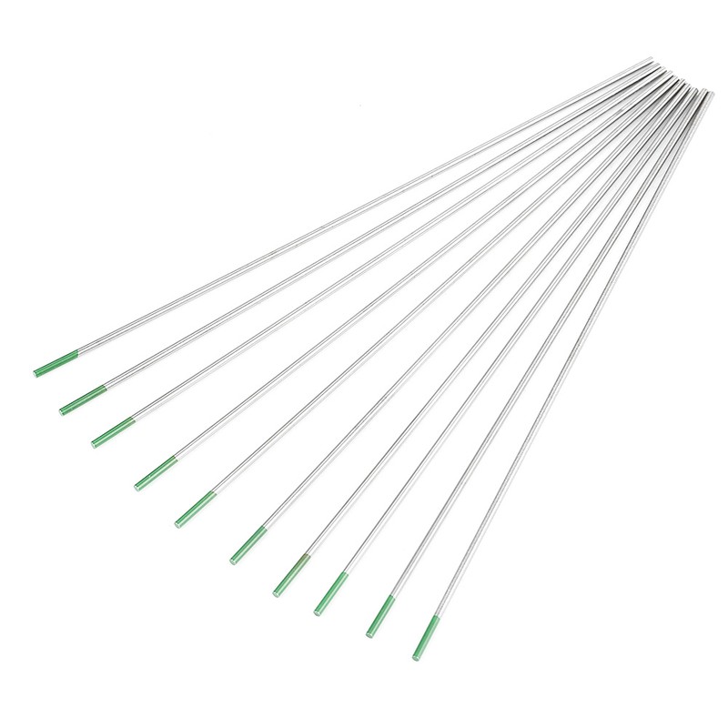 10Pcs Pure Tungsten Electrodes WP Green Tip for AC Tig