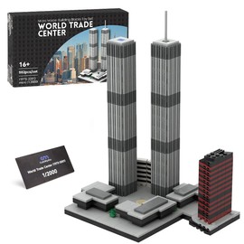 CubiMythx World Trade Center - Bloques de construcción y juguete de construcción, modelo coleccionable con temática de arquitectura para construir y exhibir, gran regalo para fanáticos de la