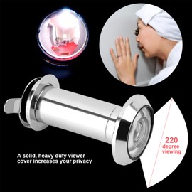 Door Viewer Peephole, 220 Degree Wide Viewing Angle Door Viewer with Heavy Duty Privacy Cover for Home Office Hotel